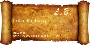 Leth Barbara névjegykártya
